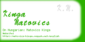 kinga matovics business card